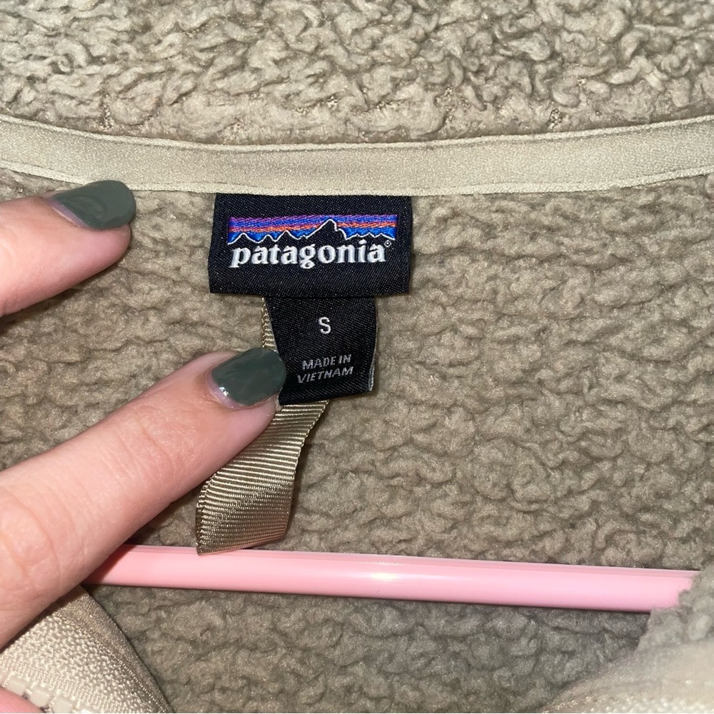 Patagonia Los Gatos El Cap Khaki 1/4 Zip Pullover Small Sherpa - Picture 3 of 7